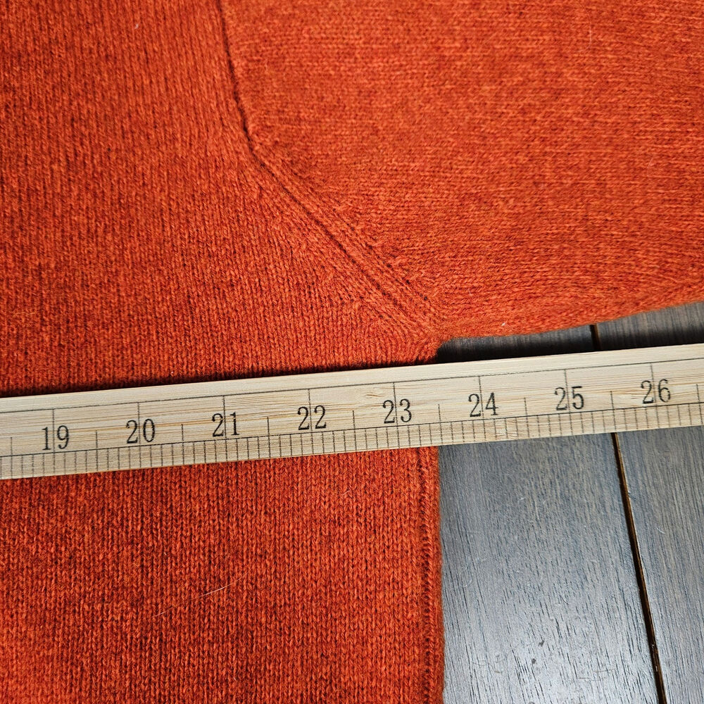 Tommy Hilfiger Mens Large Crewneck Sweater‎ Lambswool Nylon Knit Orange Pullover - Picture 6 of 6